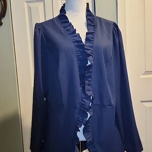 SHEIN Curve Navy Blazer
